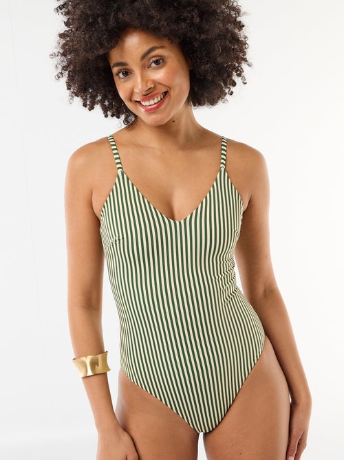 Costume da bagno intero stampato reversibile - Kiabi