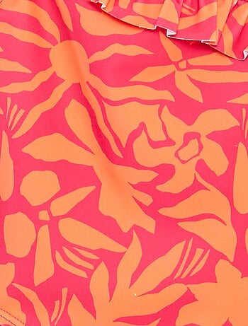 Costume da bagno one shoulder con stampa