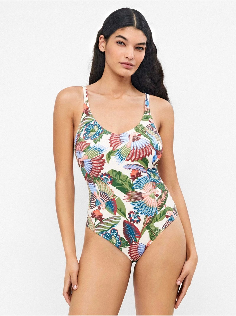 Costume da bagno plus size con stampa tribale Multicolore - Kiabi