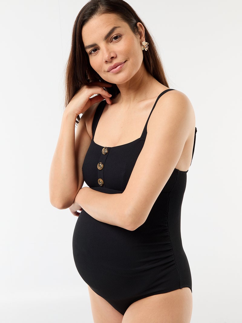 Costume da bagno premaman intero in costina Nero - Kiabi