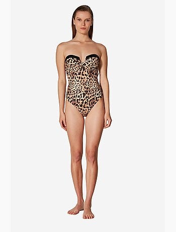 Costume da bagno puccini con stampa leopardata, corsetto - collezione masur free penti