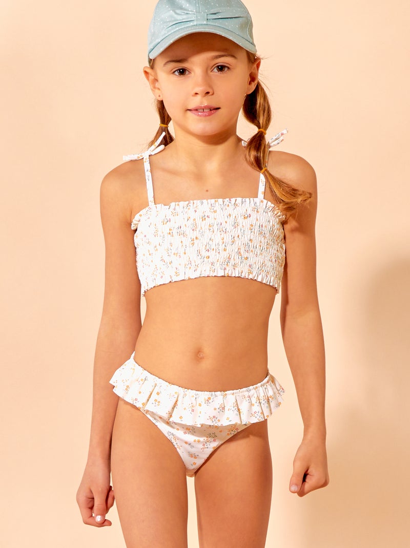 Costume da bagno punto smock - 2 pezzi BIANCO - Kiabi