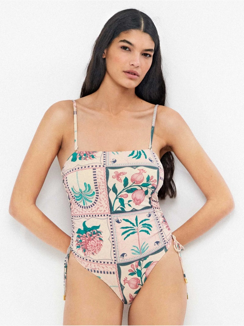 Costume da bagno senza ferretto scollo bandeau Multicolore - Kiabi