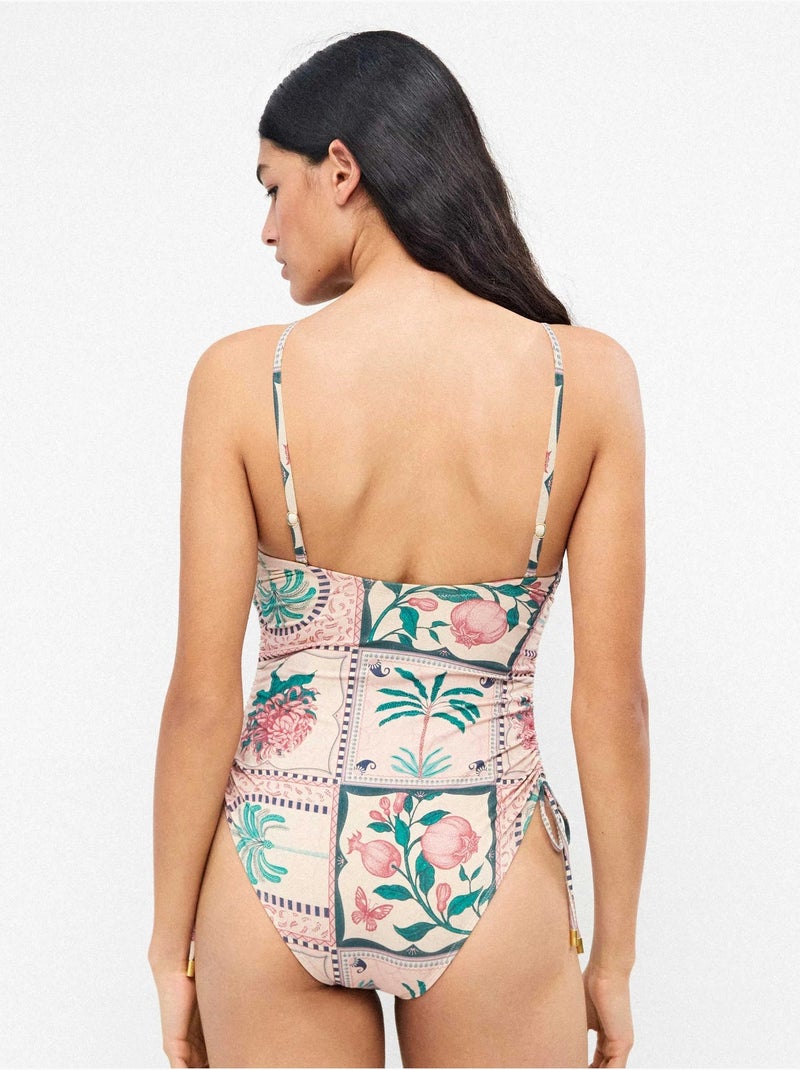 Costume da bagno senza ferretto scollo bandeau Multicolore - Kiabi