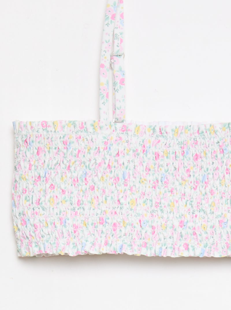 Costume da bagno smock floreale - 2 pezzi Bianco - Kiabi