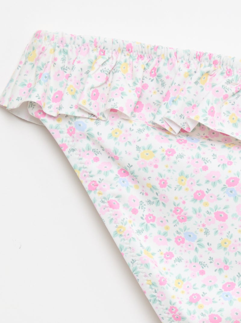 Costume da bagno smock floreale - 2 pezzi Bianco - Kiabi
