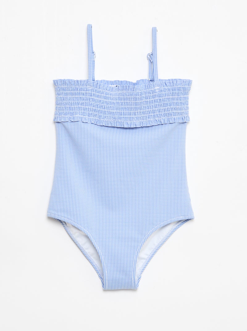 Costume da bagno smock + scrunchie - 1 pezzo Blu - Kiabi