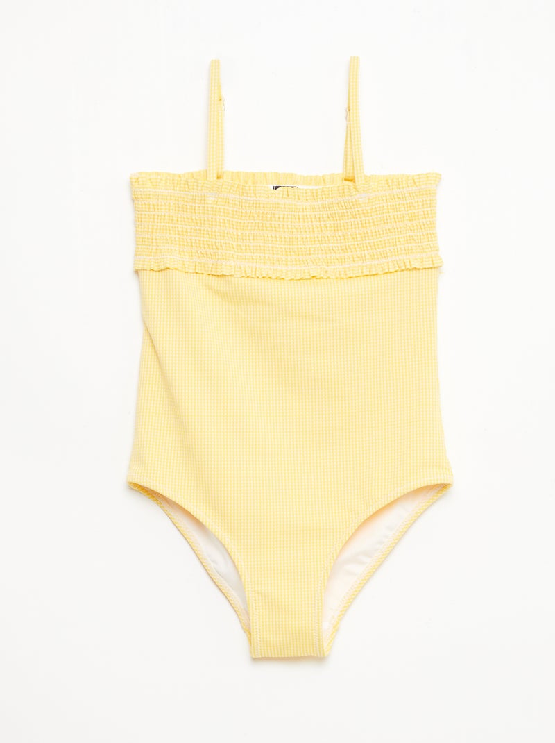 Costume da bagno smock + scrunchie - 1 pezzo Giallo - Kiabi