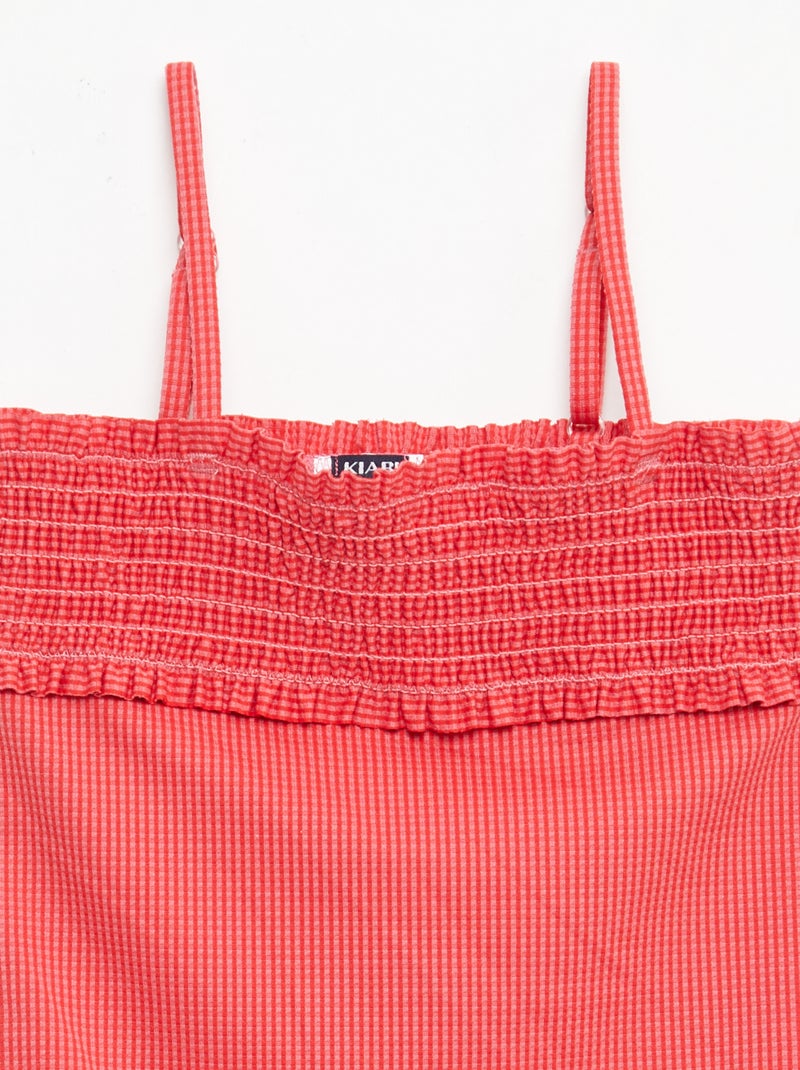 Costume da bagno smock + scrunchie - 1 pezzo Rosso - Kiabi