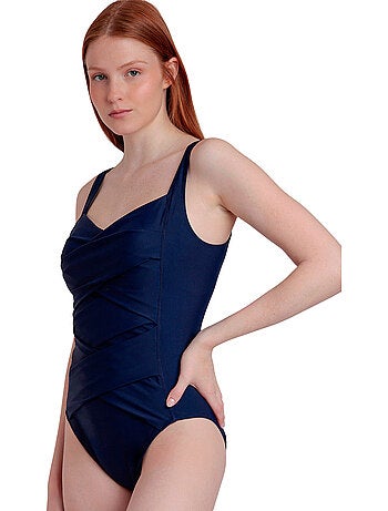 Costume da bagno snellente a righe curve da donna ADMAS