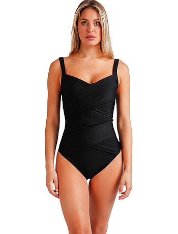 Costume da bagno snellente a righe curve da donna ADMAS