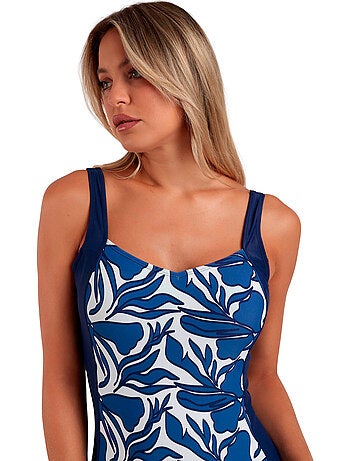 Costume da bagno snellente ADMAS Navy Curvy Line per donna