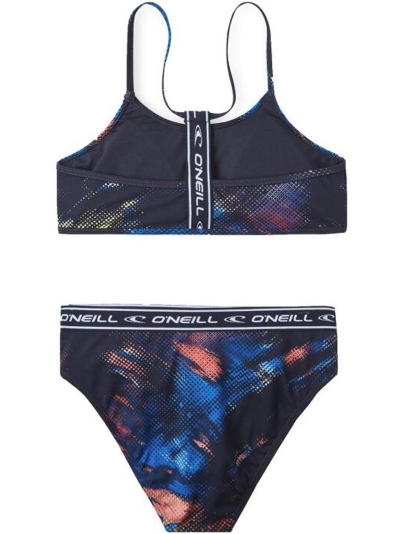 Costume da Bagno Sportivo O'Neill per Ragazza, Nero Multicolore - Kiabi