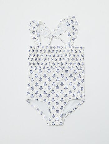 Costume da bagno stampato con volant - Intero