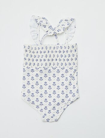 Costume da bagno stampato con volant - Intero