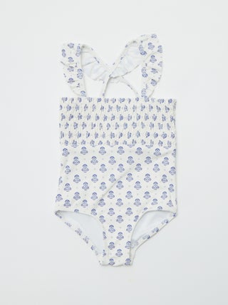 Costume da bagno stampato con volant - Intero