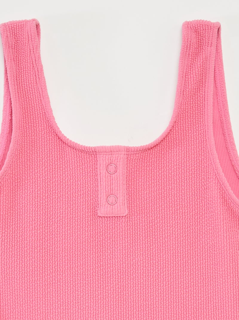 Costume da bagno tinta unita - Intero rosa - Kiabi