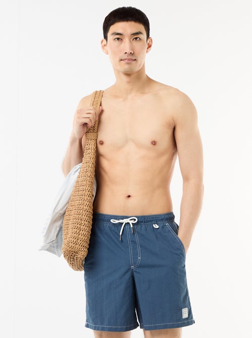 Costume da bagno tinta unita con tasche - Kiabi