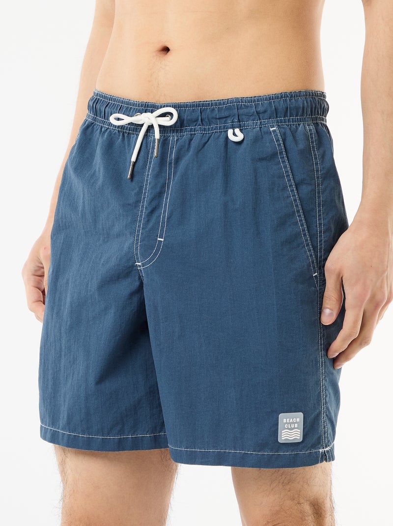 Costume da bagno tinta unita con tasche Blu - Kiabi