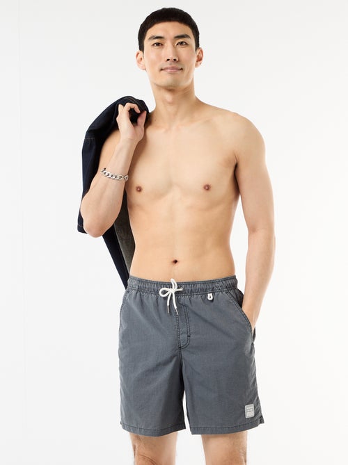 Costume da bagno tinta unita con tasche - Kiabi