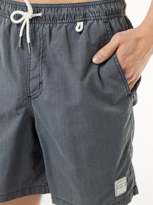 Costume da bagno tinta unita con tasche - Kiabi