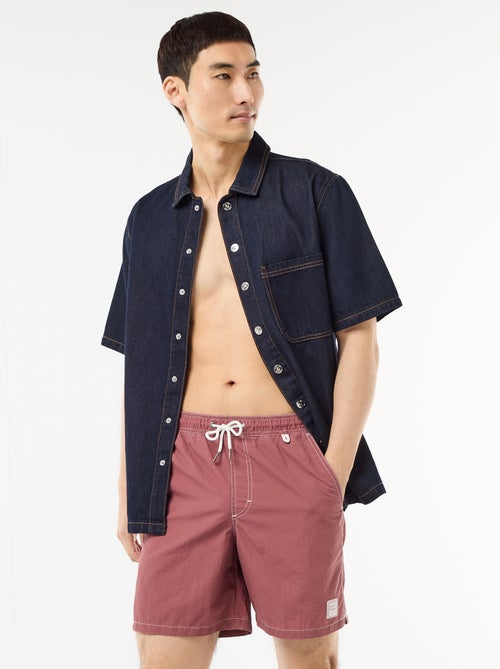 Costume da bagno tinta unita con tasche - Kiabi