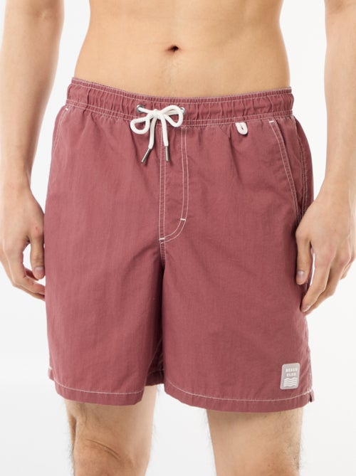 Costume da bagno tinta unita con tasche - Kiabi