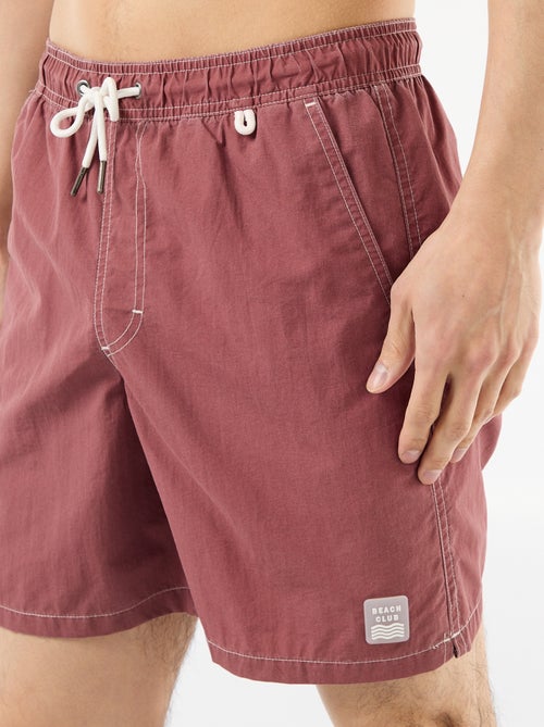 Costume da bagno tinta unita con tasche - Kiabi