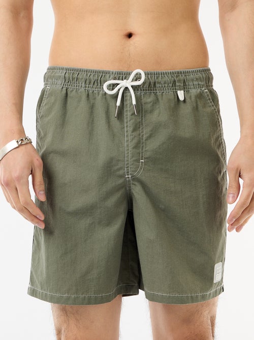 Costume da bagno tinta unita con tasche - Kiabi