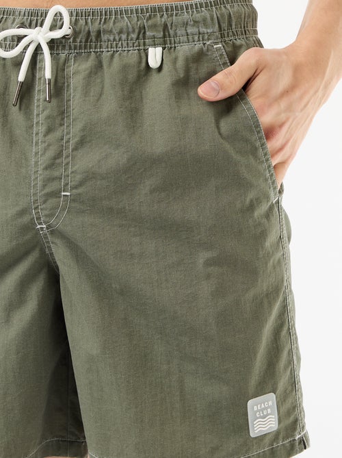 Costume da bagno tinta unita con tasche - Kiabi