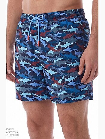 Costume da bagno uomo a righe con motivo pesce penti