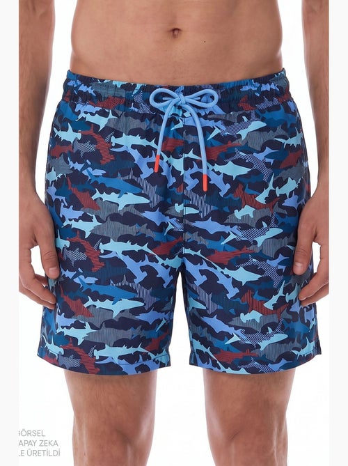 Costume da bagno uomo a righe con motivo pesce penti - Kiabi