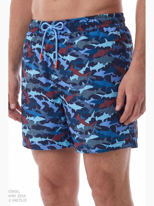 Costume da bagno uomo a righe con motivo pesce penti - Kiabi