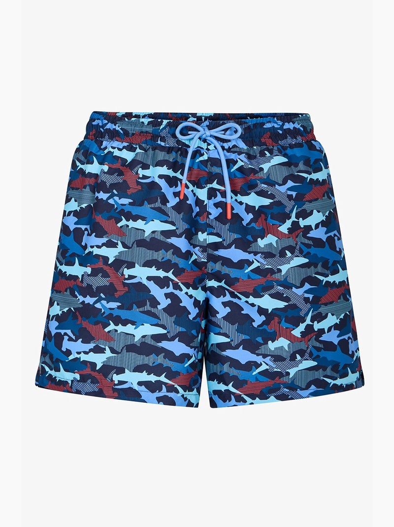 Costume da bagno uomo a righe con motivo pesce penti Blu marino - Kiabi