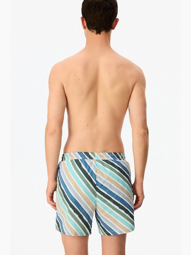Costume da bagno uomo a righe cros line penti Blu Verde - Kiabi