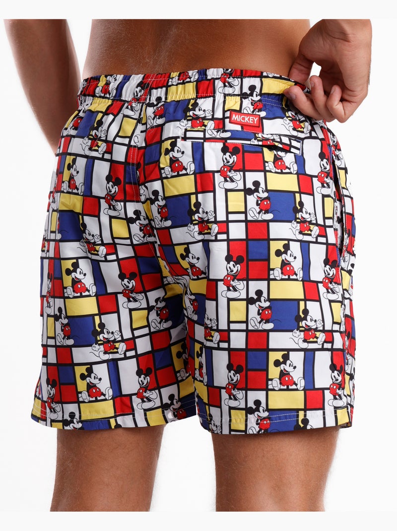 Costume da bagno uomo DISNEY Mickey Mondrian Multicolore - Kiabi