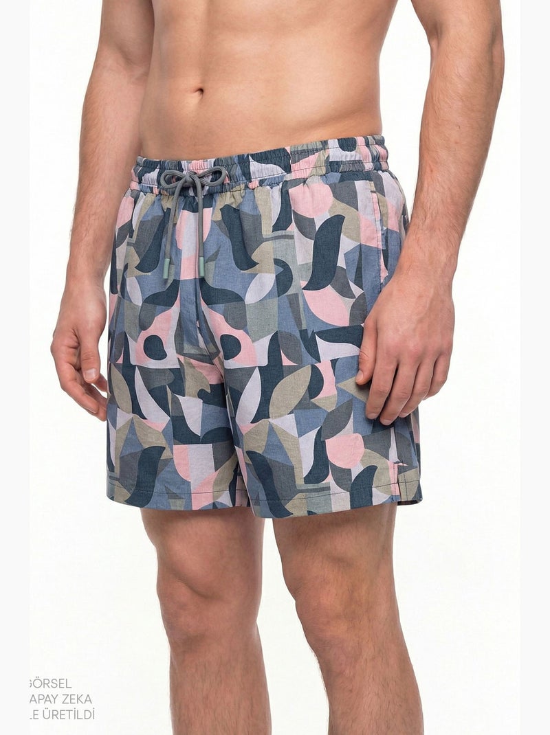 Costume da bagno uomo mindfulness pattern penti Blu marino - Kiabi