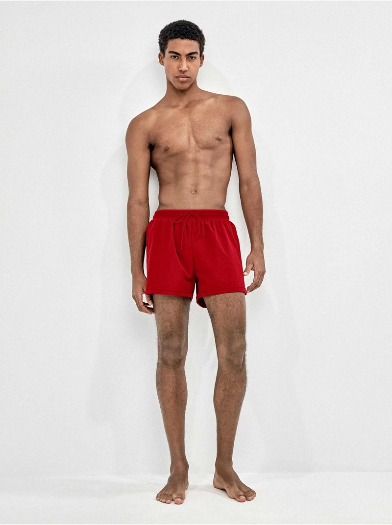 Costume da bagno uomo nero liscio Rosso - Kiabi