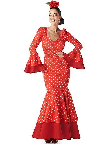 Costume da ballerina di flamenco a pois da donna