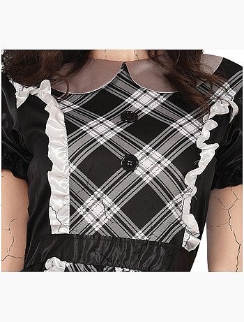 Costume da bambola di porcellana con motivo a quadri