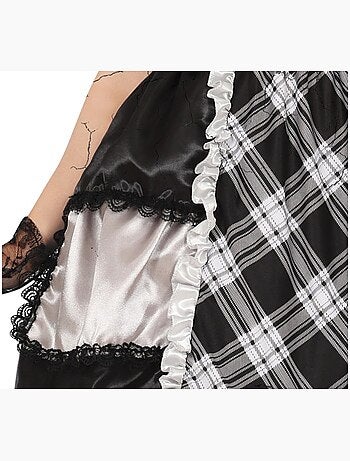 Costume da bambola di porcellana con motivo a quadri