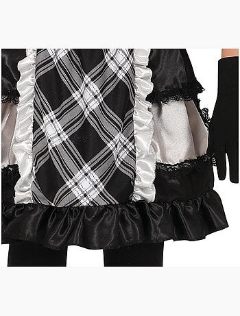 Costume da bambola di porcellana con motivo a quadri
