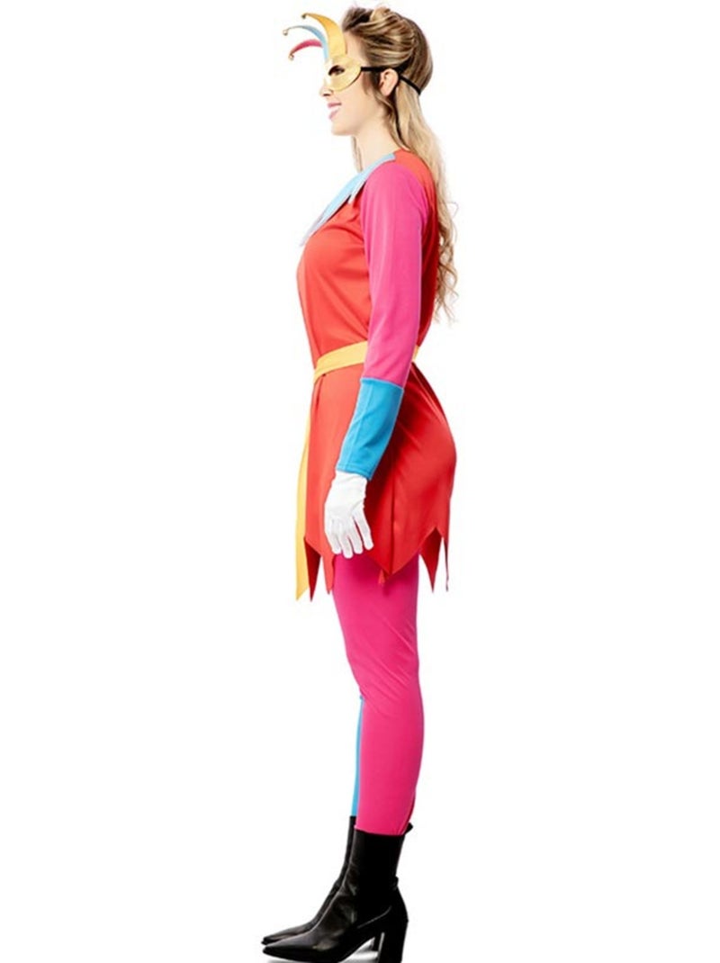 Costume da buffona con mascherina per gli occhi da donna Multicolore - Kiabi