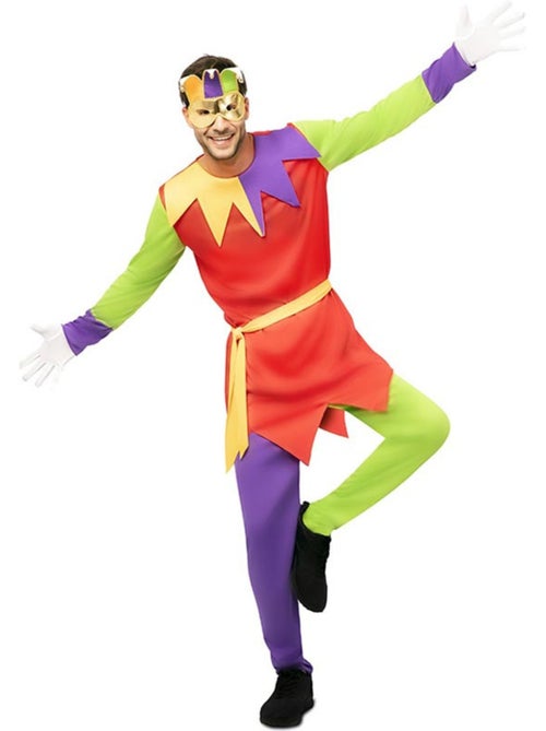 Costume da buffone con mascherina per gli occhi da uomo - Kiabi