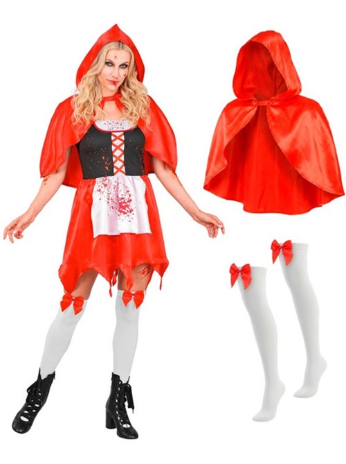 Costume da cappuccetto rosso zombie da donna - Kiabi