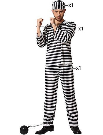 Costume da carcerato a righe da uomo