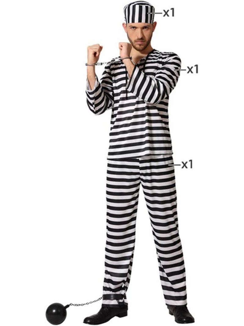 Costume da carcerato a righe da uomo Multicolore - Kiabi