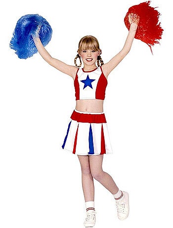 Costume da cheerleader con stella tricolore