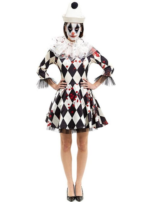 Costume da clown Pierrot assassino con cappello - Kiabi