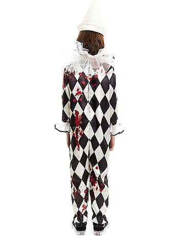 Costume da clown Pierrot assassino con cappello